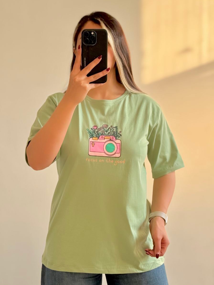 تیشرت باکسی زنانه سوپر پنبه فری سایز